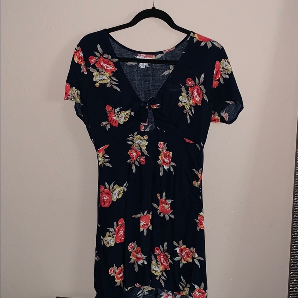 Navy blue floral dress